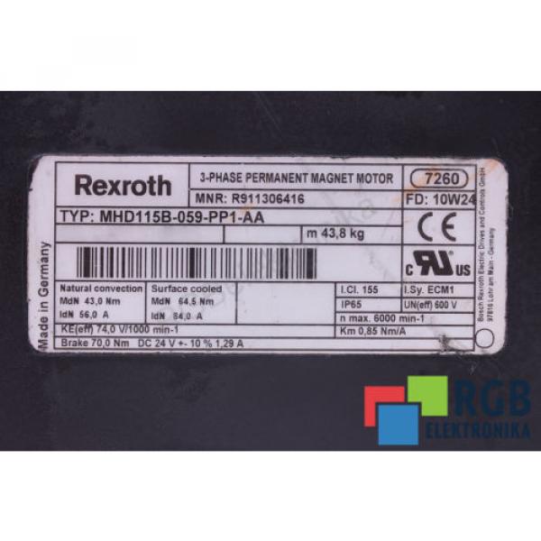 STATOR FOR MOTOR MHD115B-059-PP1-AA REXROTH ID29787 #6 image