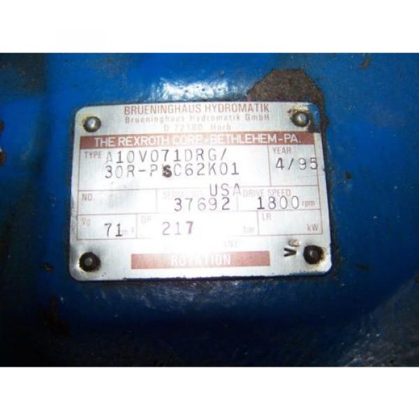 REXROTH A10V071DRG/30R-PSC62K01 1800RPM PUMP #4 image