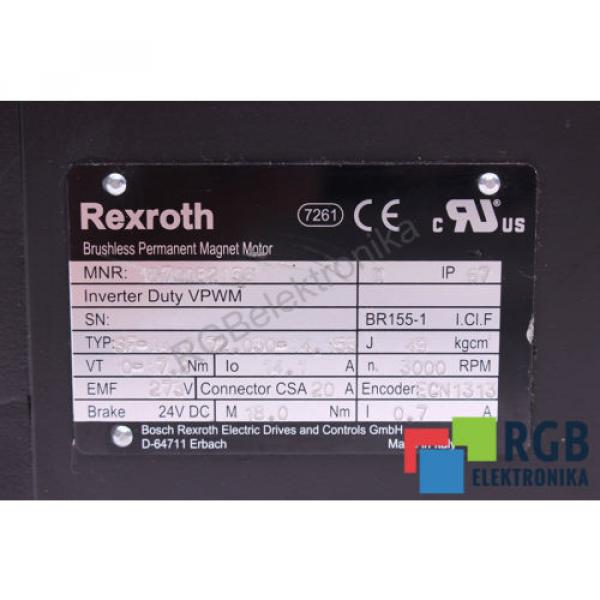 SERVOMOTOR SF-A4.0172.030-14.153 MNR1070082136 14.1A 3000RPM 273V REXROTH ID4347 #5 image