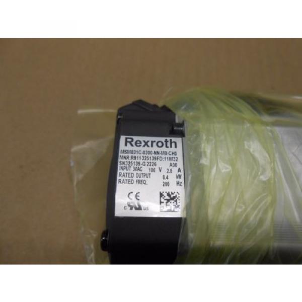 1 NIB BOSCH REXROTH MSM031C-0300-NN-M0-CH0 SERVO MOTOR 0.4KW 2.6A 2.6 AMP 106V #5 image