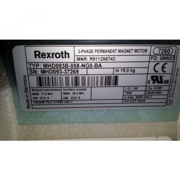 Rexroth / Indramat MHD093B-058-NG0-BA Servo Motor, New in box #2 image