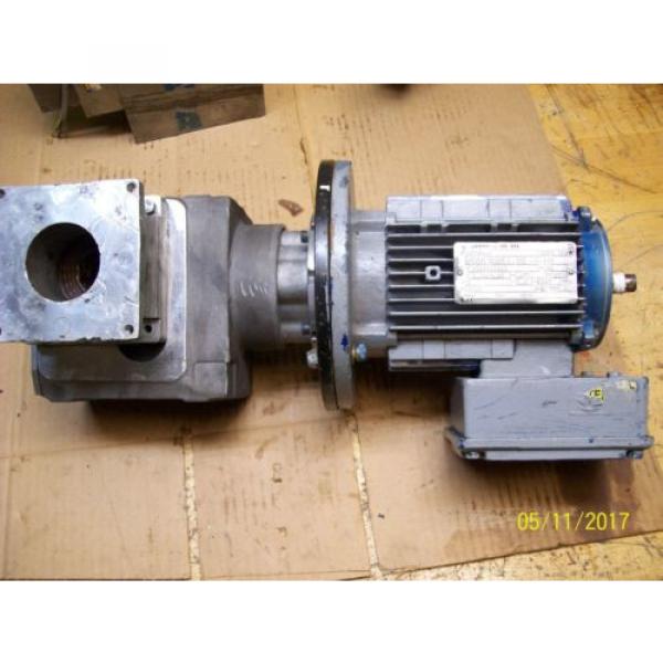 SEW EURODRIVE MOTOR 1HP 3PH , DFT80N4 with REXROTH GEAR , 3842519003 missing fan #1 image