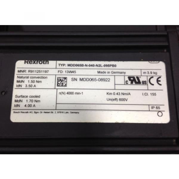 Indramat Rexroth MDD065B-N-040-N2L-095PB0 Servo Motor #2 image