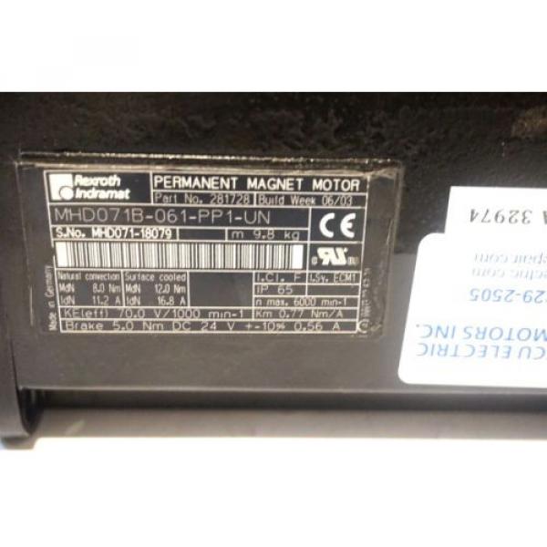 REXROTH INDRAMAT MHD071B-061-PP1-UN PERMANENT MAGNET MOTOR 281728 #4 image