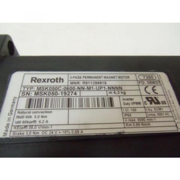 REXROTH MSK050C-0600-NN-M1-UP1-NNNN SERVO MOTOR *NEW IN BOX* #5 image