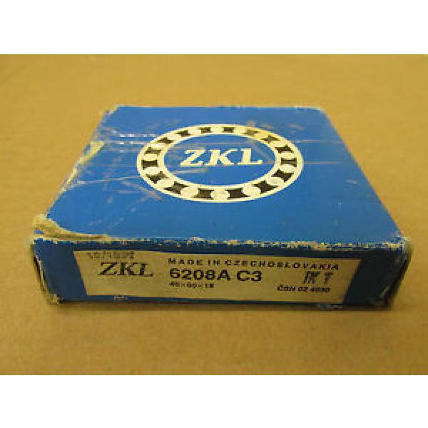 1 NIB ZKL ZVL 6208A C3 SINGLE ROW BALL BEARING NO SHIELD 6208AC3 6208 A C3 NEW #1 image