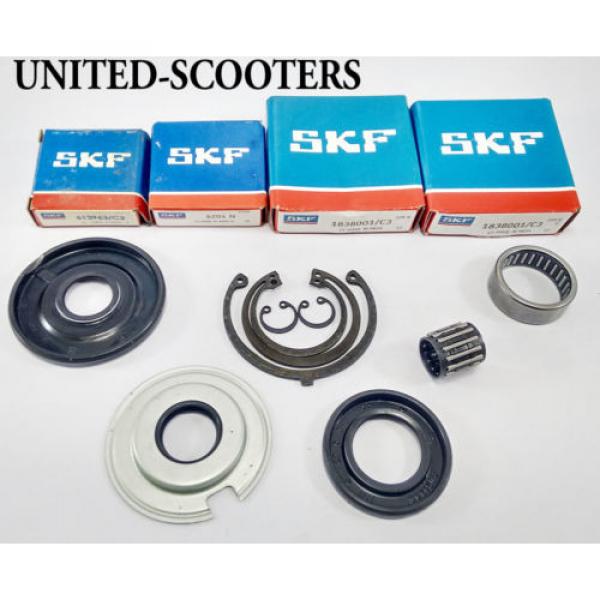 Vespa VBA1T VLB1T VBC1T Bajaj Engine Bearings Oil Seals Circlips SKF New V1510 #5 image